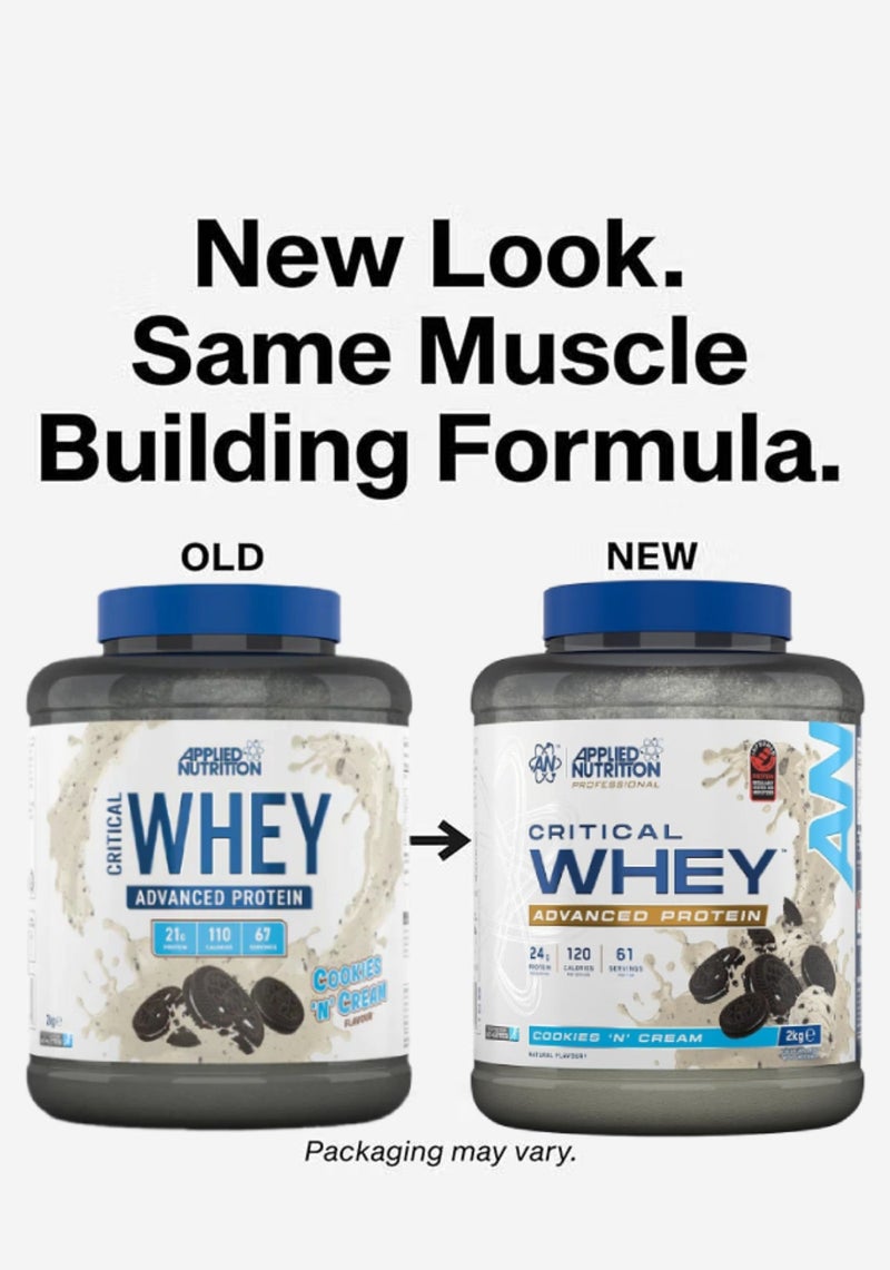 أبلايد نيوتريشن ابلايد نيوترشن كريتيكال واى بروتين بليند , نمو العضلات الخالية من الدهون، والتعافي من التمارين، 2كجم بطعم كوكيز وكريمة - Image 2